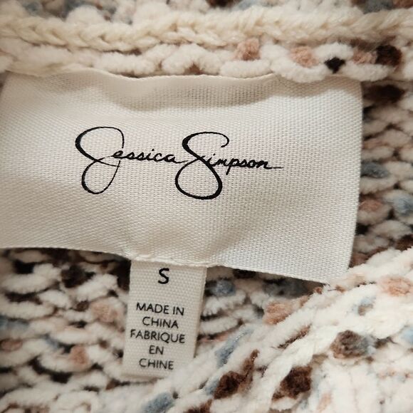 🔹️Jessica Simpson Cream Confetti Cowl Neck Sweater Small - Picture 9 of 11